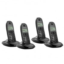 Telefono Inalambrico DECT MOTOROLA C1004 Cuarteto Negro