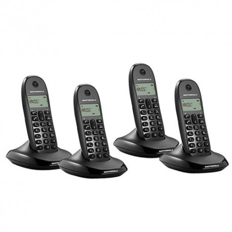 Telefono Inalambrico DECT MOTOROLA C1004 Cuarteto Negro