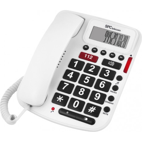 Telefono teclas grandes 3293 memoria directa 112 compatible con audifonos