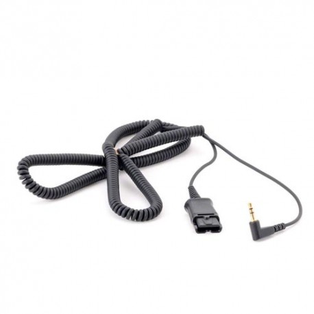 Cable Plantronics QD a jack de 2,5 mm, rizado de 3 m,