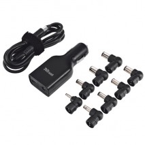 Adaptador cargador Pc portatil Trust plug&go 90W 18507 CAR USB para coche