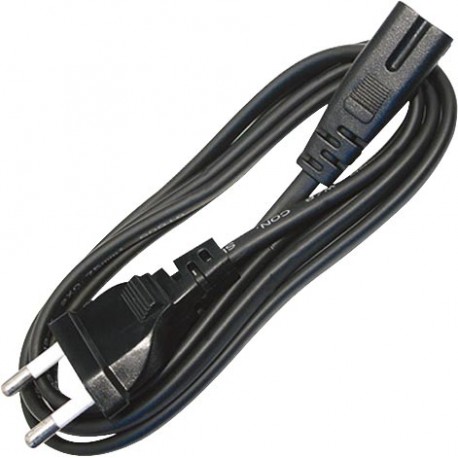 Cable de alimentacion toma tipo "8", cable 2x1mm2, longitud 2 metros, negro