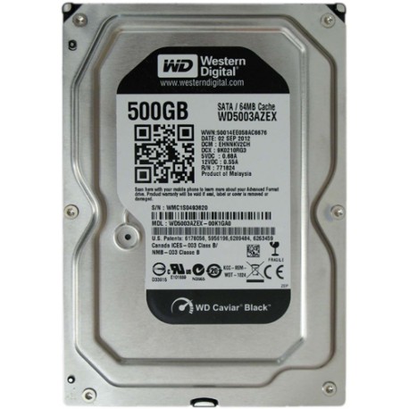 Disco duro Western Digital black WD5003AZEX - disco duro - 500 GB - interno - 3,5" - Sata-600 - 7200