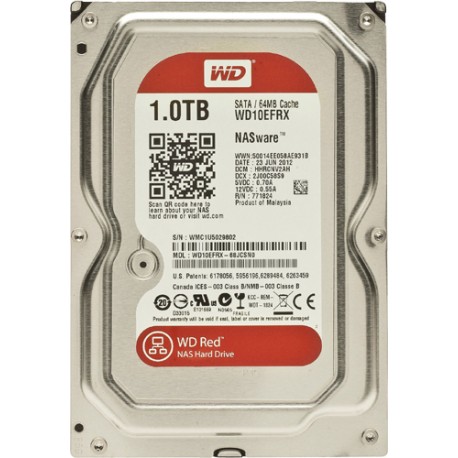 Disco duro Western Digital red WD10EFRX - disco duro - 1 TB - interno - 3,5" - SATA-600 - bufer: 64