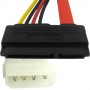 Cable Sata de 7 PIN con toma de fuente de alimentación para Sata 15 PIN de 38 cm,
