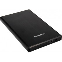 Caja disco duro Mooster 2,5" Sata USB 3,0 / USB 2,0 aluminio cepillado black MHD54-BK