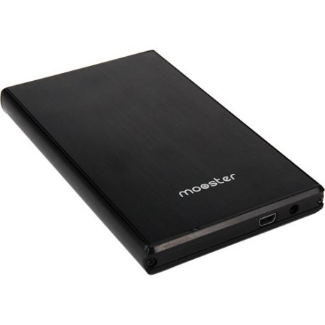 Caja disco duro Mooster 2,5" Sata USB 3,0 / USB 2,0 aluminio cepillado black MHD54-BK