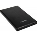 Caja disco duro Mooster 2,5" Sata USB 3,0 / USB 2,0 aluminio cepillado black MHD54-BK
