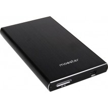 Caja disco duro Mooster 2,5" Sata - USB 2,0 - aluminio cepillado black MHD55-BK