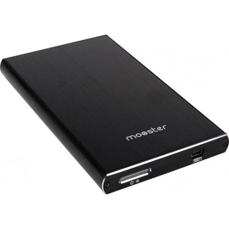 Caja disco duro Mooster 2,5" Sata - USB 2,0 - aluminio cepillado black MHD55-BK