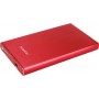 Caja disco duro Mooster 2,5" Sata - USB 2,0 - aluminio cepillado rojo MHD55R