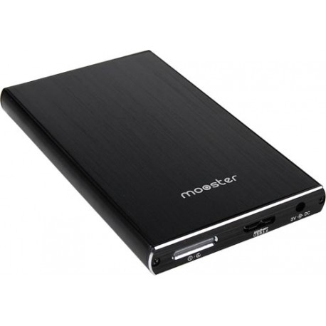 Caja disco duro Mooster 2,5" Sata USB 3,0 / USB 2,0 aluminio cepillado black MHD56-BK