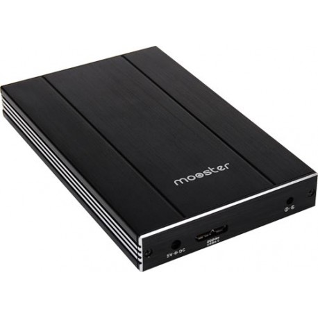 Caja disco duro Mooster 2,5" Sata - USB 3,0 / USB 2,0 - aluminio cepillado black MHD58BK