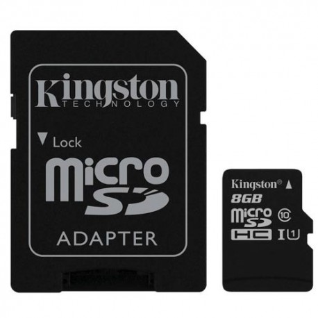Memoria miscro SDHC Kingston 8Gb clase 10 G2 SDC10G2/8GB ( adaptador microsdhc a SD incluido )