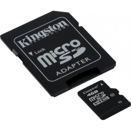 Memoria micro SDHC Kingston 4GB class 10 alta velocidad SDC10/4GB ( adaptador microsdhc a SD incluid