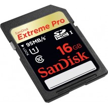 Memoria Sandisk extreme pro SD  - 16 GB - uhs class 1 - 600x/633x - SDxc uhs-i SDsdxpa-016g-x46