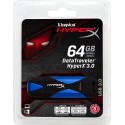 Memoria USB Kingston Datatraveler Hyperx 3,0 - unidad flash USB - 64 GB - negro, azul dthx30/64GB US