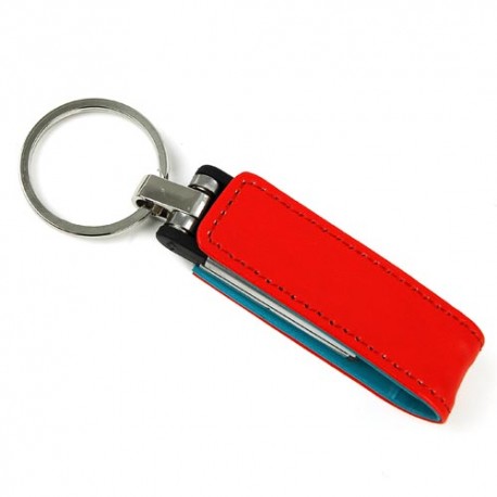Memoria Usb 8 Gb Mooster llavero cuero rojo