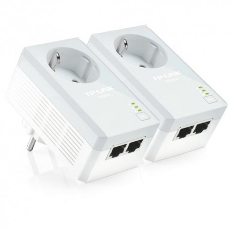 PLC TP-LINK TL-PA4020Pkit AV500 2-Port Powerline adapter con toma adicional de corriente kit de 2 ud