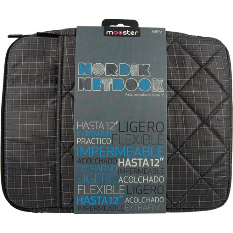 Funda Mooster asa y bolsillo Nordik netbook PC portatil / tablet hasta 12" negro MBP51-BK