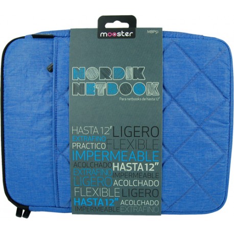 Funda Mooster asa y bolsillo Nordik netbook PC portatil / tablet hasta 12" azul  MBP51-BL1