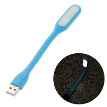 Lampara LED USB para portatil flexible azul