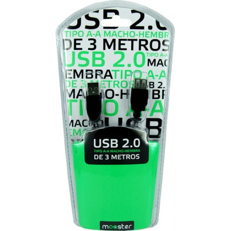 Cable Mooster  alargador USB 2,0 tipo a-a macho hembra de 3 metros 417-761