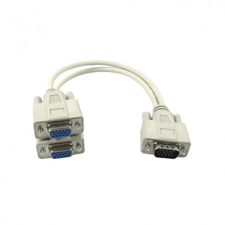 Cable VGA con HDB15 Macho a 2 HDB15 conector hembra