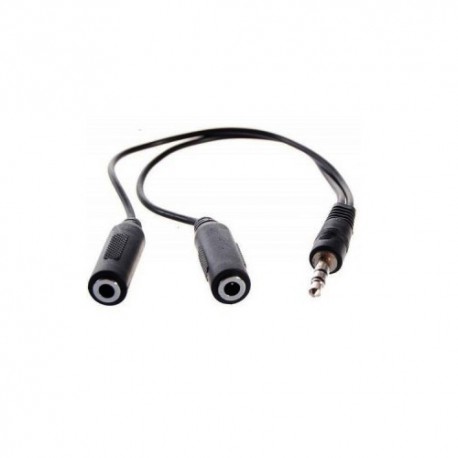 Cable audio jack 3,5 macho a 2 x jack 3,5 hembra 1,5m 3GO CA102