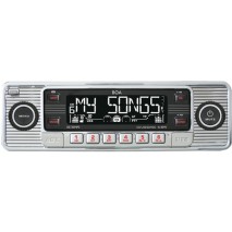 Radio cd kdx retro 600 C plateada , cd , rds, MP3, USB , SD , AUX , 4 x 50 w max , frontal extraible