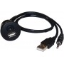 Cable prolongador conexion USB + jack 3,5 mm, montaje interior longitud 2 m,