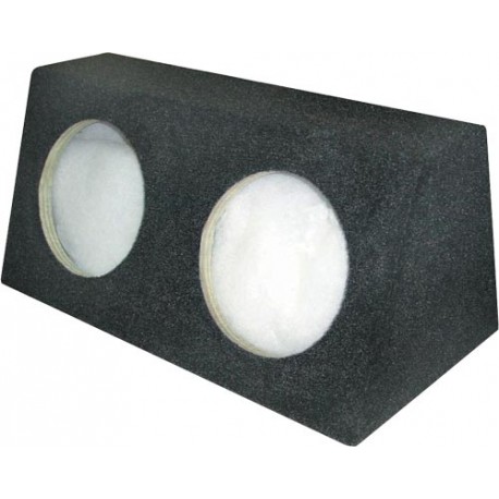 Cajon doble para 2 subwoofer 10" 25 cm, cerrado negro