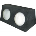Cajon doble para 2 subwoofer 10" 25 cm, cerrado negro