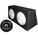 Cajon doble para 2 subwoofer 12" 30 cm, cerrado negro