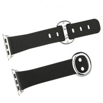 Pulsera de cuero para Apple Watch 38mm negra