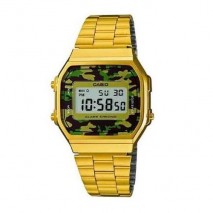 Reloj Casio retro dorado camuflaje A168WEGC-3E
