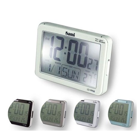 Reloj despertador Sami LD-9958 colores surtidos con temperatura y calendario
