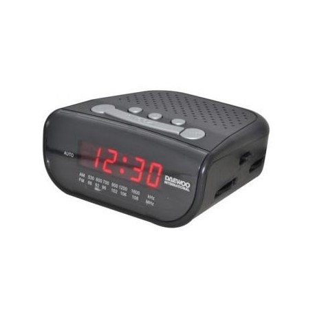 Radio despertador Daewoo DCR-26 FM / AM LED rojo pila de seguridad no incluida - 220 v,