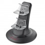 Base cargadora dual Trust GXT 243 para mandos PS4 con adaptador de corriente