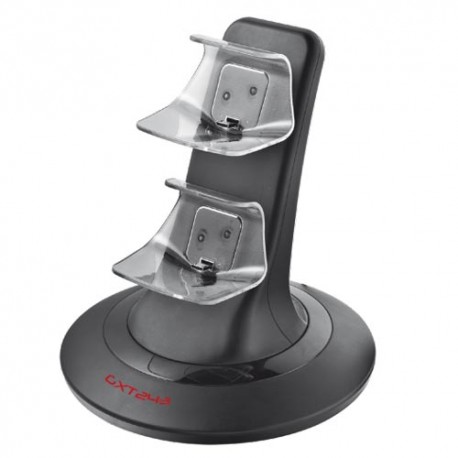 Base cargadora dual Trust GXT 243 para mandos PS4 con adaptador de corriente