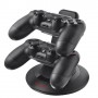 Base cargadora dual Trust GXT 243 para mandos PS4 con adaptador de corriente