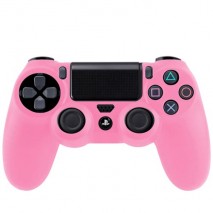 Protector silicona  rosa para mando PS4