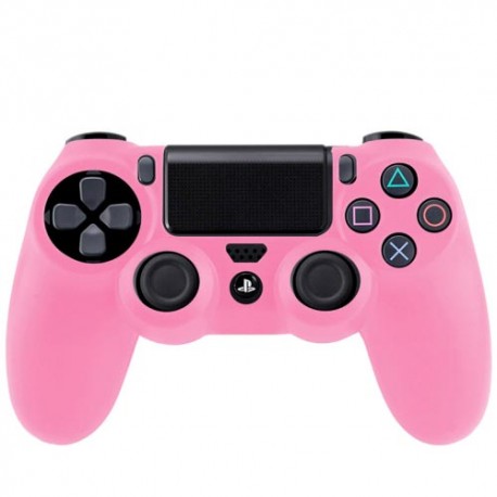 Protector silicona  rosa para mando PS4