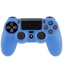 Protector silicona azul para mando PS4