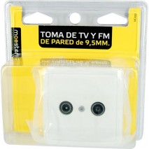 Toma de TV + FM  , de pared hembra de 9,5 mm,