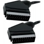 Euroconector 21 pins macho a macho de 3 m, negro
