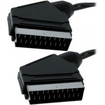 Euroconector 21 pins macho a macho de 3 m, negro
