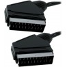 Euroconector 21 pins macho a macho de 3 m, negro