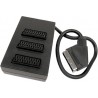 Euroconector 21 pins macho a 3 hembras de 0,4 m, negro