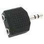 Adaptador de 2 hembras a 1 macho jack 3,5 mm,